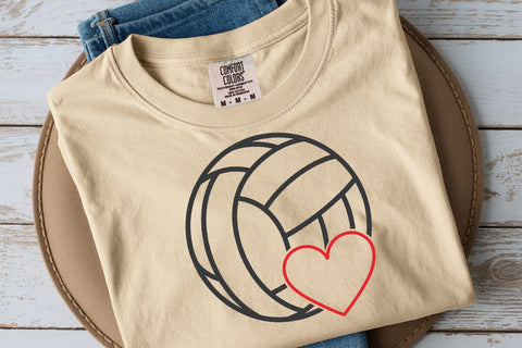 Volleyball Heart Svg, Volleyball T-shirt, Cheer Mom Svg, Game Day Svg, Hand Drawn Heart Svg SVG DesignDestine 
