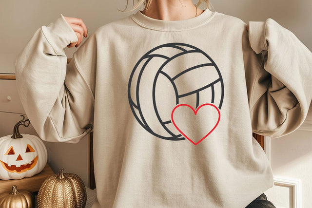 Volleyball Heart Svg, Volleyball T-shirt, Cheer Mom Svg, Game Day Svg, Hand Drawn Heart Svg SVG DesignDestine 