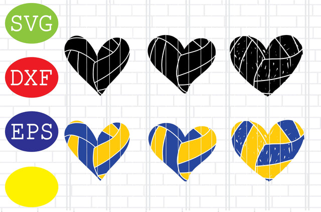 Volleyball Heart Svg, Volleyball Vector, Volleyball Cut Files, Game Day Svg, Jpg, Eps, Dxf Files SVG DigitalSvgFiles 