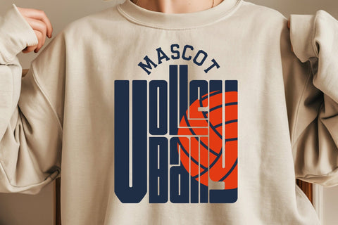 Volleyball Mascot SVG, School Spirit Template Svg SVG DesignDestine 