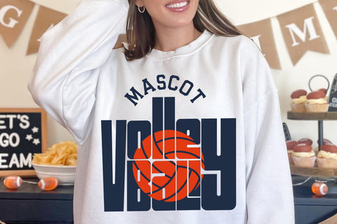 Volleyball Mascot SVG, School Spirit Template Svg SVG DesignDestine 
