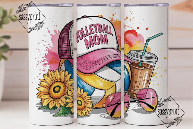Volleyball Mom 20oz Tumbler Design Sublimation sassyprint 