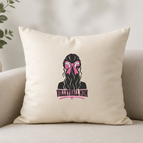 Volleyball Mom Embroidery Design – Volleyball Bow Mom Machine Embroidery File, Sports Mom Coquette Bow Embroidery Design Embroidery/Applique DESIGNS PatternFeed8 