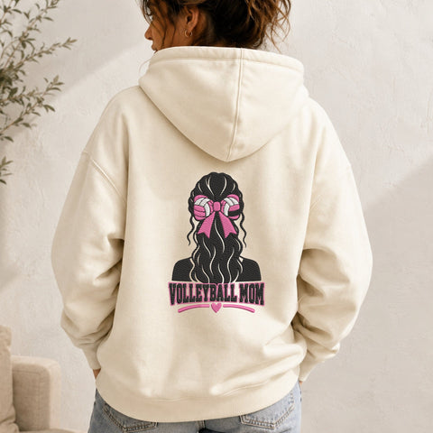 Volleyball Mom Embroidery Design – Volleyball Bow Mom Machine Embroidery File, Sports Mom Coquette Bow Embroidery Design Embroidery/Applique DESIGNS PatternFeed8 