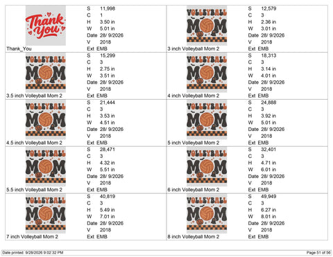 Volleyball Mom Halloween Embroidery Design – Spooky Volleyball Mom Machine Embroidery File, Pumpkin Ghost Sports Mom Design Embroidery/Applique DESIGNS PatternFeed8 