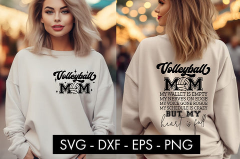 Volleyball Mom My Wallet Is Empty SVG Cut File PNG SVG Freeling Design House 