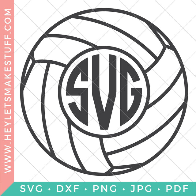 Volleyball Monogram SVG Hey Let's Make Stuff 