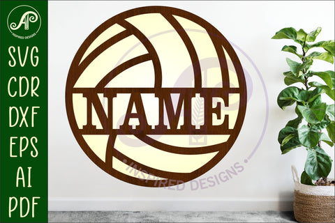 Volleyball name wall art sign, SVG personalized SVG APInspireddesigns 