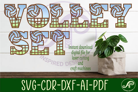 Volleyball net and ball letters alphabet set x 26 SVG APInspireddesigns 