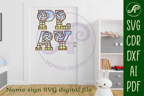 Volleyball net and ball letters alphabet set x 26 SVG APInspireddesigns 