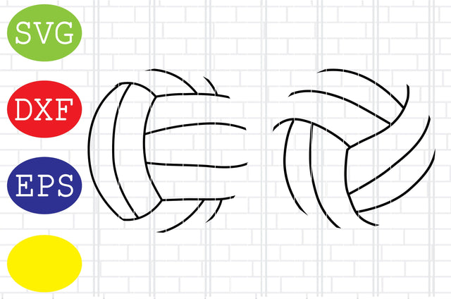 Volleyball Outline Svg, Volleyball Skeleton Svg, Volleyball Svg, Volleyball Cut Files, Game Day Svg, Jpg, Eps, Dxf Files SVG DigitalSvgFiles 