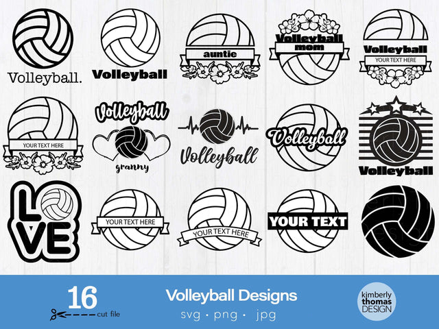 Volleyball svg bundle single and multi layered svg files SVG Kimberly Thomas Design 