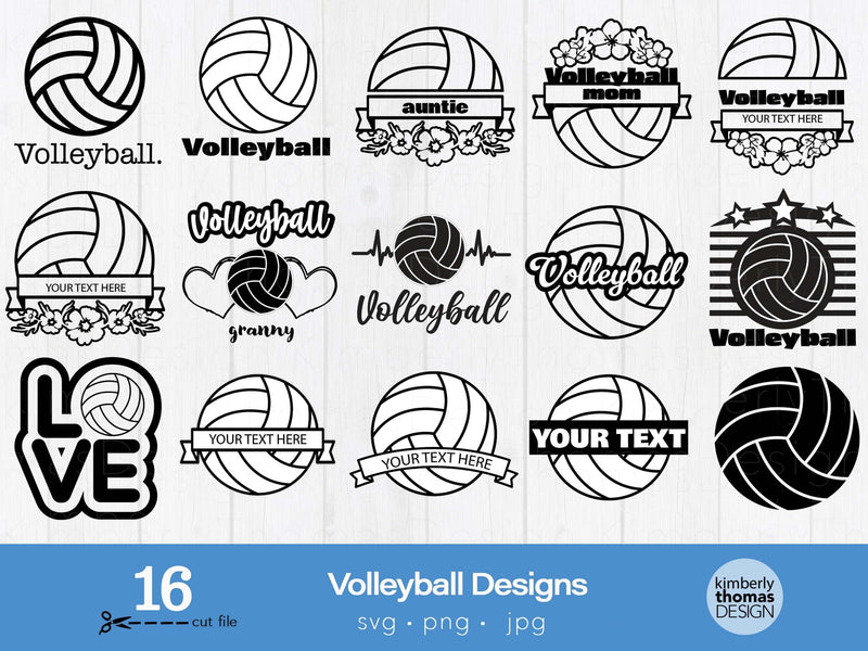 Volleyball svg bundle single and multi layered svg files SVG Kimberly Thomas Design 