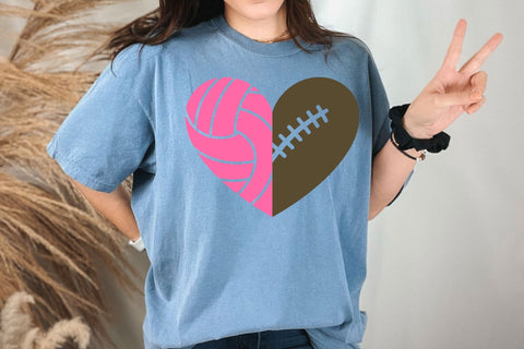 Volleyball SVG, Football SVG, Volleyball Heart SVG, Football Heart svg SVG DesignDestine 