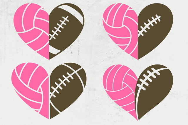 Volleyball SVG, Football SVG, Volleyball Heart SVG, Football Heart svg SVG DesignDestine 
