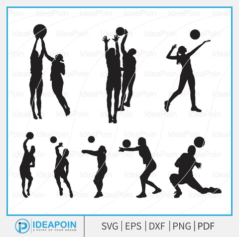 Volleyball svg, Volleyball Silhouettes SVG, Volleyball Svg Bundle, Volleyball Player Silhouettes, Volleyball Player SVG, Volleyball Player SVG Dinvect 