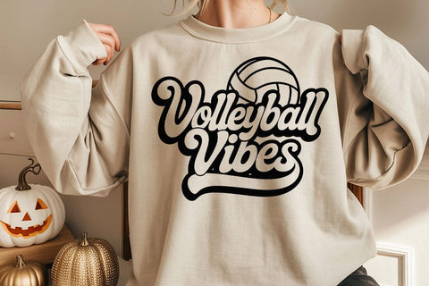Volleyball Vibes SVG PNG: Retro Game Day Design SVG DesignDestine 