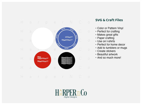 Vote Democracy SVG PNG Cut EPS File SVG HarperNCo 