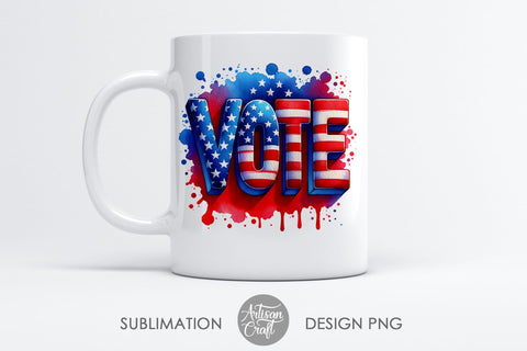 Vote PNG, USA election, patriotic design Sublimation Artisan Craft SVG 