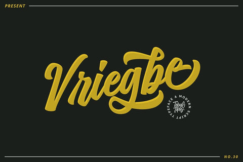 Vriegbe Script Typeface Font Fadeline Std. 
