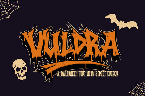 Vuldra - Halloween Font with Street Graffiti Energy Font Mozzatype 