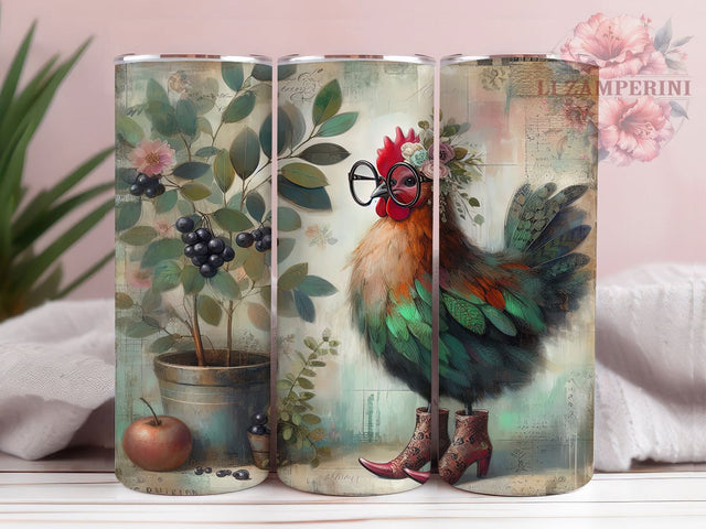 Wacky Funny Chicken Tumbler, Wacky Chicken Tumbler, Funny Chicken 20oz Wrap, Sublimation Design, Farm Animal Gift, Crazy Chicken Wrap, Quirky Poultry Tumbler Sublimation Li Zamperini 