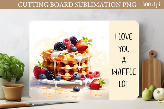 Waffle Cutting Board PNG. Bon Appetit Sublimation PNG Sublimation Olga Terlyanskaya 