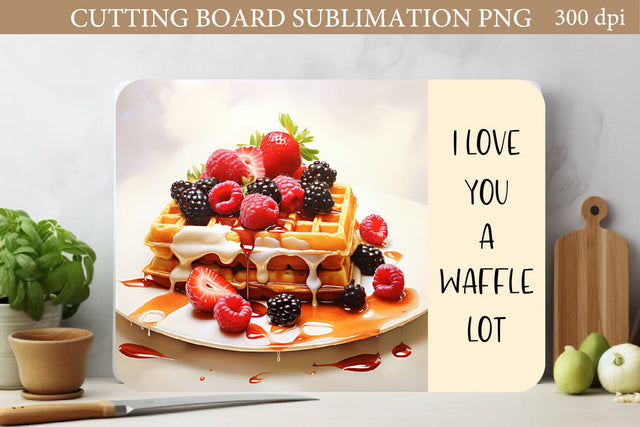 Waffle Cutting Board PNG. Bon Appetit Sublimation Sublimation Olga Terlyanskaya 