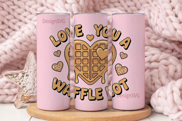 Waffle Love 20oz Tumbler Wrap Sublimation DesignSVG 
