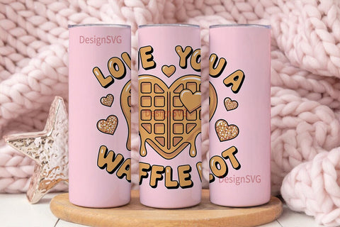 Waffle Love 20oz Tumbler Wrap Sublimation DesignSVG 