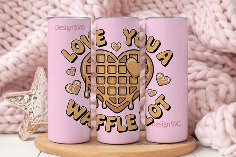 Waffle Love 20oz Tumbler Wrap Sublimation DesignSVG 