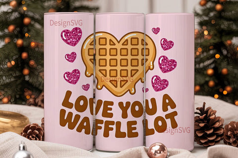 Waffle Love 20oz Tumbler Wrap Sublimation DesignSVG 