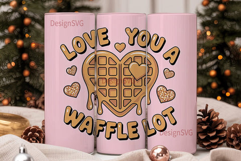 Waffle Love 20oz Tumbler Wrap Sublimation DesignSVG 