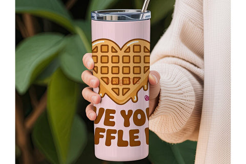 Waffle Love 20oz Tumbler Wrap Sublimation DesignSVG 