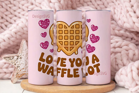 Waffle Love 20oz Tumbler Wrap Sublimation DesignSVG 