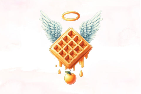 Waffle Watercolor Clipart Sublimation SVGista 