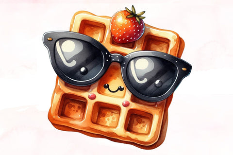 Waffle Watercolor Clipart Sublimation SVGista 