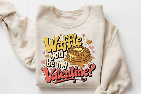Waffle you be my Valentine Sublimation Design Sublimation Regulrcrative 