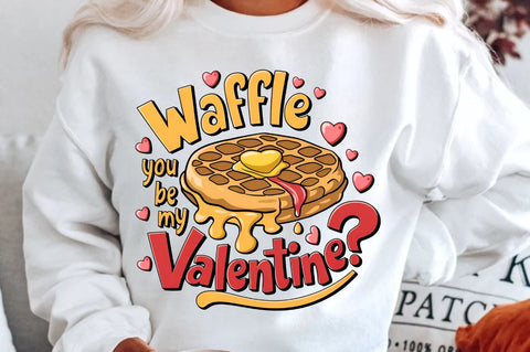 Waffle you be my Valentine Sublimation T-Shirt Design Sublimation Regulrcrative 