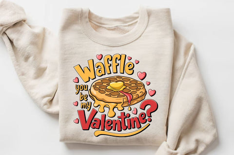 Waffle you be my Valentine Sublimation T-Shirt Design Sublimation Regulrcrative 