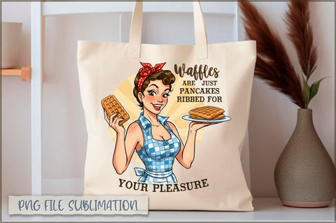 Waffles are just pancakes ribbed for your pleasure Tote Bag Sublimation Shetara Begum 