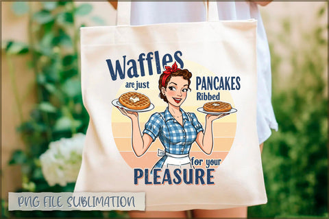 Waffles are just pancakes ribbed for your pleasure Tote Bag Sublimation Shetara Begum 