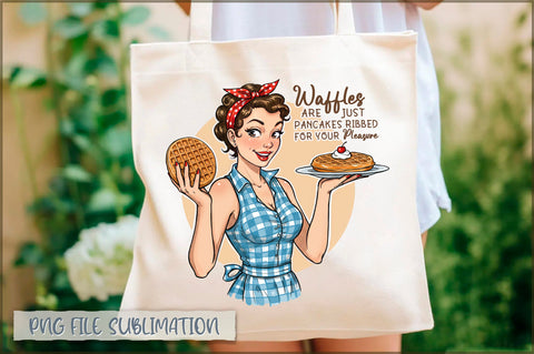 Waffles are just pancakes ribbed for your pleasure Tote Bag Sublimation Shetara Begum 