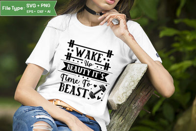 Wake Up Beauty It's Time To Beast SVG Design,Workout SVG Design, Fitness SVG Design, Gym SVG Design SVGs,Quotes and Sayings,Food & Drink,On Sale, Print & Cut SVG DesignPlante 503 