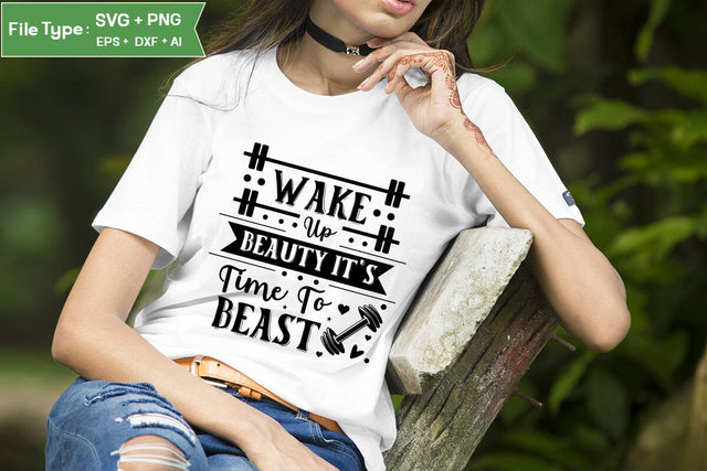 Wake Up Beauty It's Time To Beast SVG Design,Workout SVG Design, Fitness SVG Design, Gym SVG Design SVGs,Quotes and Sayings,Food & Drink,On Sale, Print & Cut SVG DesignPlante 503 