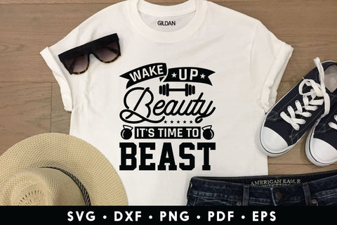 Wake Up Beauty It's Time to Beast - Workout SVG SVG CraftLabSVG 