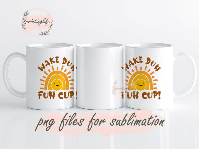 Wake Up Cup Early Morning Mug Wrap Design, Instant Digital Design Download Mug Wrap Design, Mug Design PNG Sublimation PrintingLife 