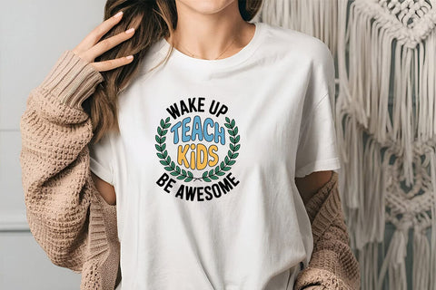 Wake up teach kids be awesome SVG Angelina750 