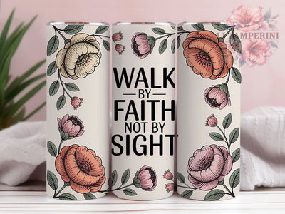 Walk By Faith 20oz Tumbler, Christian Tumbler, Bible Verse Sublimation, Inspirational Wrap Design, Religious Quote PNG, 20oz Tumbler Wrap Sublimation Li Zamperini 
