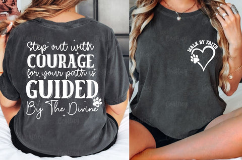 WALK BY FAITH Front and Back SVG T shirt Design SVG Designangry 